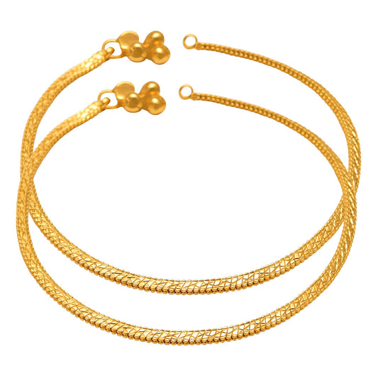 Brass 24 KT Micron 1 Gram Gold Anklets women payal Pajeb (AKSV1350)