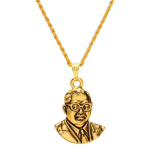 Micron Gold plated Babasaheb Bhimrao Ambedkar chain pendant (PCKL0896)