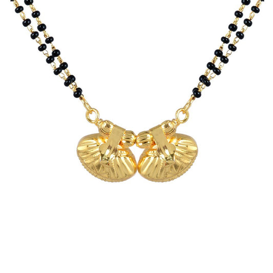 Gold plated Faux Kundan carved double wati simple and sober Mangalsutra