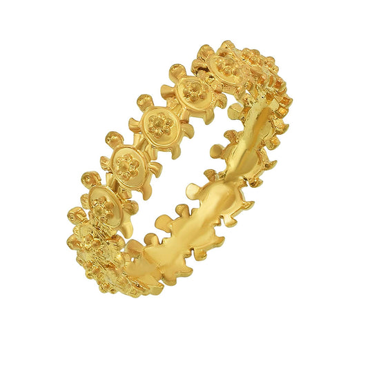 Gold plated Handmade Kachua Tortoise Challa finger ring (ORRM6496)