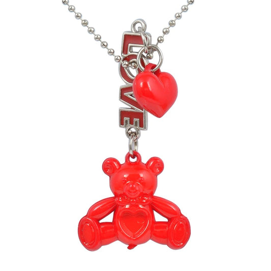 Red Heart and teddy, Love Fashion Pendant