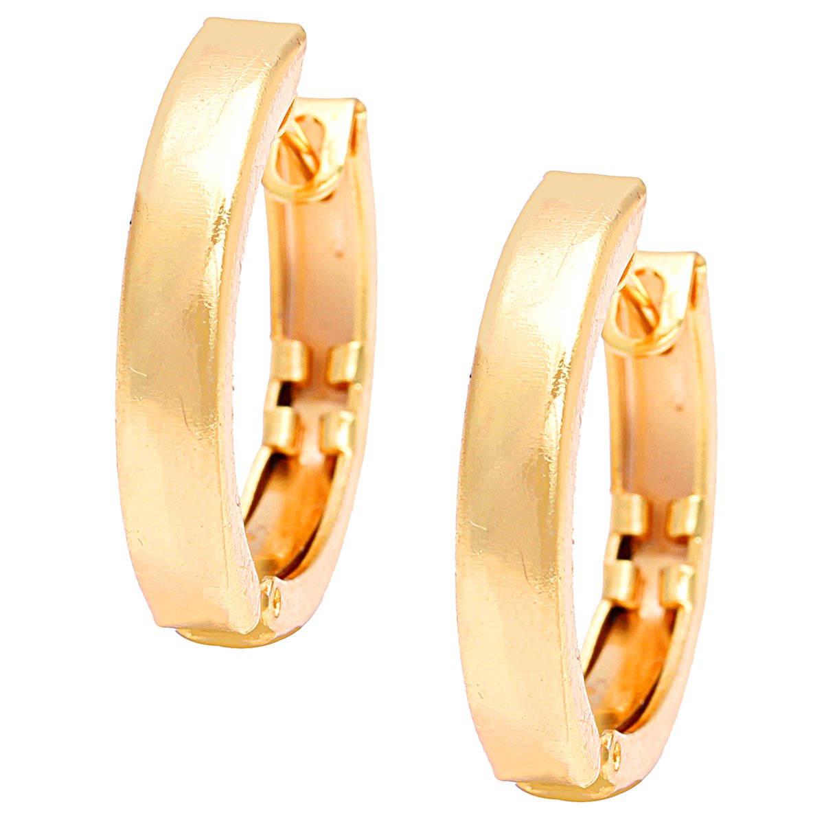Gold plated simple hoop bali earrings for Men and Women – Superstore18
