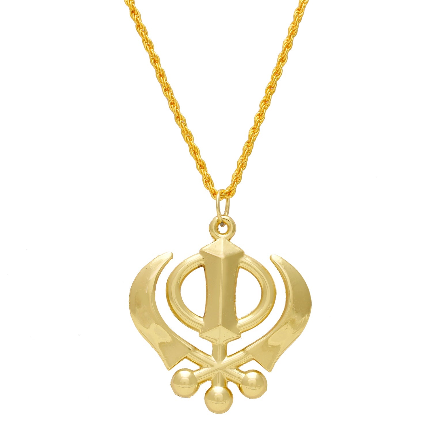 Goldplated Sikh Khanda Pendant – Superstore18