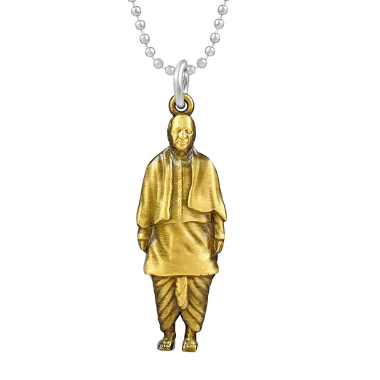 Brass Goldplated Sardar Patel Pendant (PCMC4967-Gold)