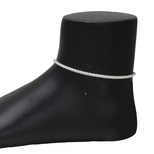 Silver plated Rope design Stylish Simple sober dailyuse Fashion Ethnic traditional Payal