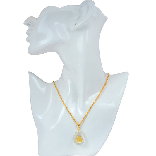 Crystal Aquarium with Gold plated Snake inside Pendant