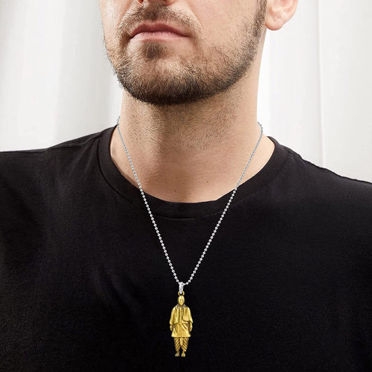 Brass Goldplated Sardar Patel Pendant (PCMC4967-Gold)