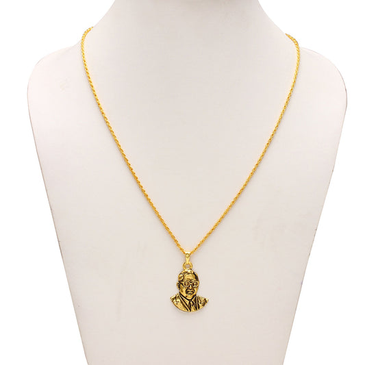 Micron Gold plated Babasaheb Bhimrao Ambedkar chain pendant (PCKL0896)