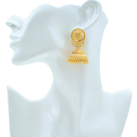 Best Selling Brass 24KT 1 gram Gold Plated Faux Kundan Jhumki Earrings (JHAT2650)
