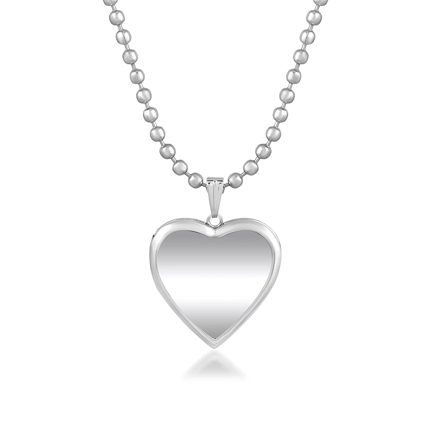 Silver Plated Mirror Front Finish Heart Shaped Openable Photo