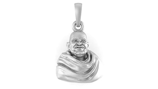 Pure Brass 0.999 Silver plated Baba Neem Karoli pendant (PCUP4544)