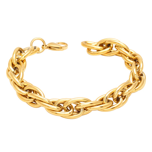Pure Brass Gold plated 12mm thick 44 Grams heavy bracelet for Men (BLRX2806)