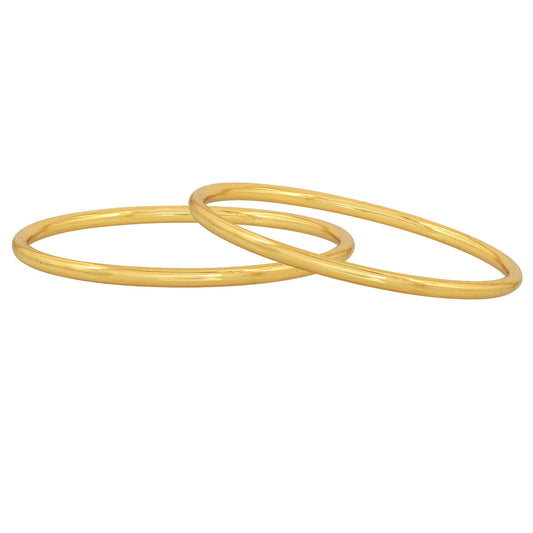 Brass Gold plated Plain thick Fashion Bangles Women (BGSV1665)