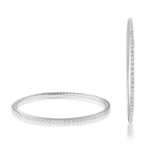 Silver-Plated Brass Bangle Set with Imitation Diamonds (BGVK2311)