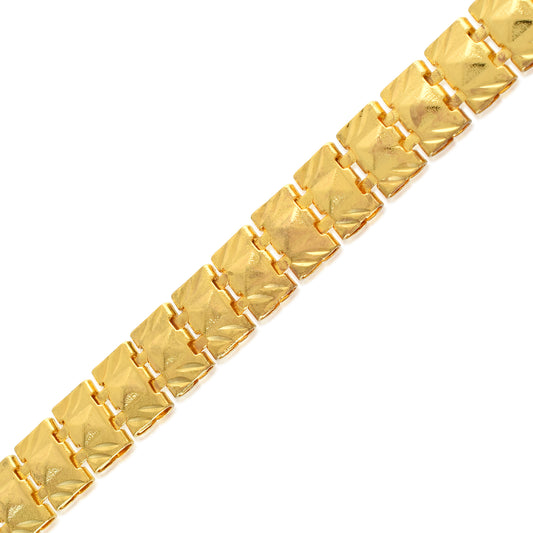 Brass 24KT Micron Gold Mens Bracelet (BLDM3725)