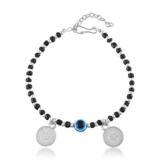 Evil Eye Bracelet with Turkish Ottoman charms for negative energy protection (BLDM3769)