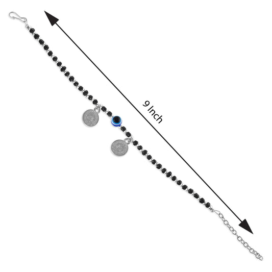 Evil Eye Bracelet with Turkish Ottoman charms for negative energy protection (BLDM3769)