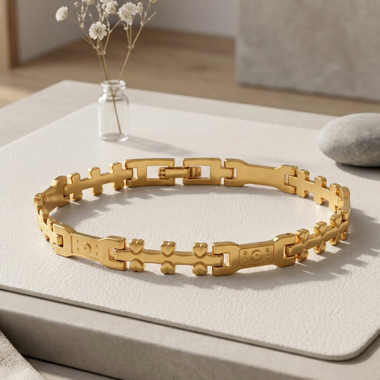 Premium Brass Gold Plated hand carved Designer Fashion Jewellery Bracelet for women and girls (BLDM3905)