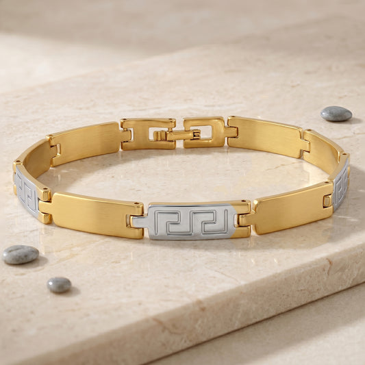 Premium Brass Gold Plated dual tone Designer Fashion jewellery Bracelet for Men & Women (BLDM3909)
