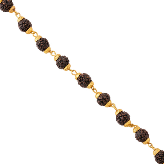Purified and energised, Natural Black Panchmukhi Rudraksh Bracelet for Men (BLDM3930)