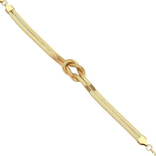 Premium Brass Gold Plated Love Knot design Bracelet for Women Young Gen Z females (BLDM3934)