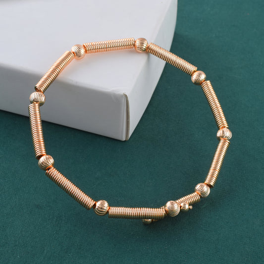 Pure Copper Bracelet Spring Coil Design with Beads (BLKL0589)