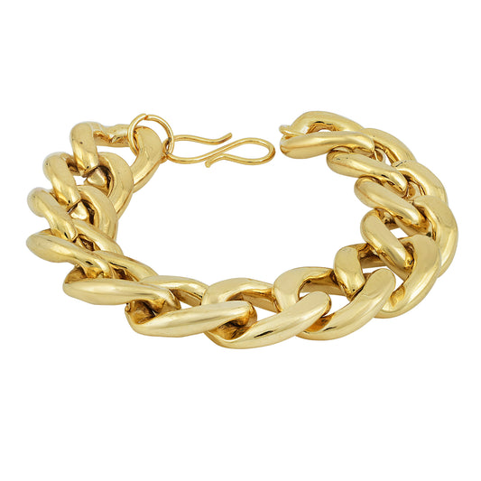 Premium Brass Micron Gold super thick heavy Macho Men Bracelet-100 Grams (10 Tola) (BLKL1099)