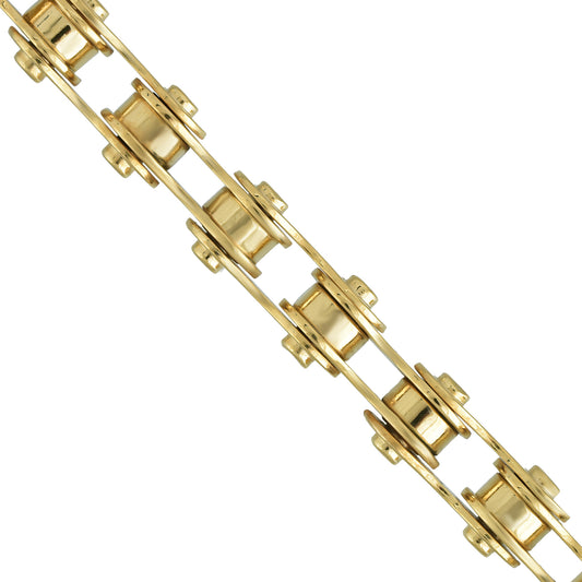 Premium Brass Micron Gold Heavy Bike Chain design Men Bracelet (BLKL1101)