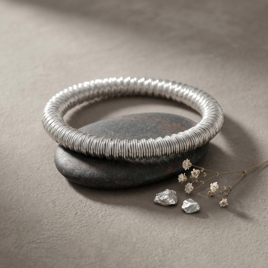 Skin Safe Stainless Steel Coiled Ring Bracelet (BLRM6727)