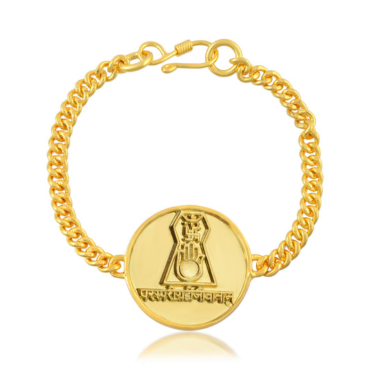 Brass Gold Namokar Mantra Bracelet (BLUP4538-Gold)