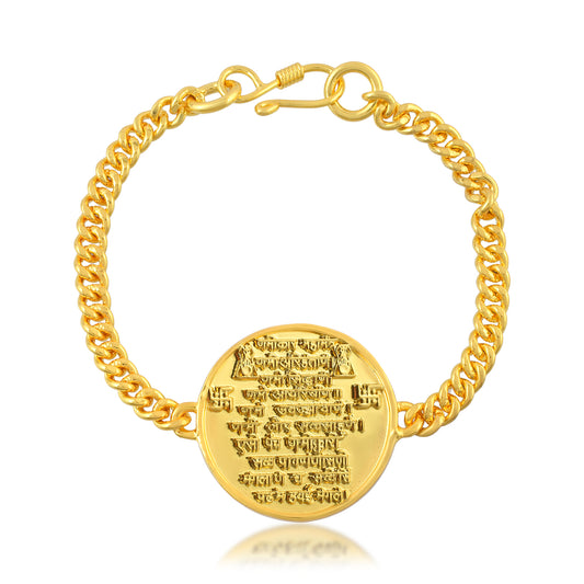 Brass Gold Namokar Mantra Bracelet (BLUP4538-Gold)