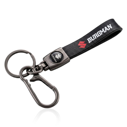 Pure Leather Keychain compatible with Burgman bike scooter scooty Keychain fashion accessory