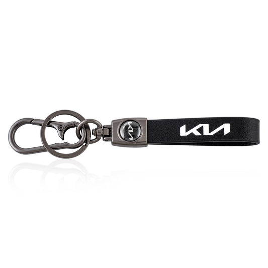 Pure Leather Keychain compatible with KIA Car SUV Keychain fashion accessory