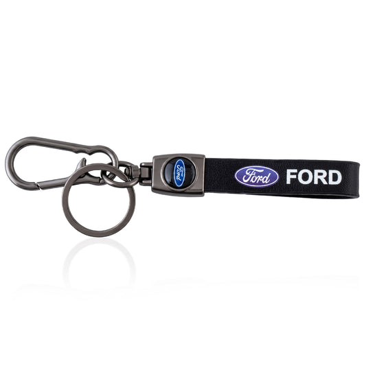 Pure Leather Keychain compatible with Ford Car SUV Keychain fashion accessory