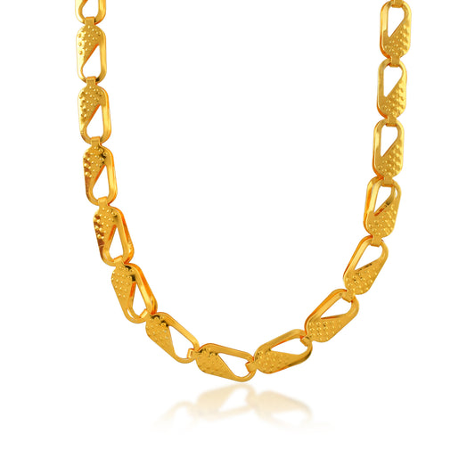 Brass 24KT Micron 1 Gram Gold chain necklace (CNND2795)