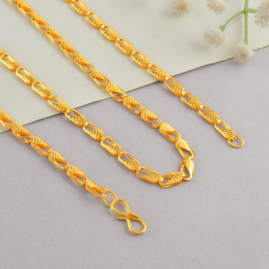 Brass 24KT Micron 1 Gram Gold chain necklace (CNND2795)