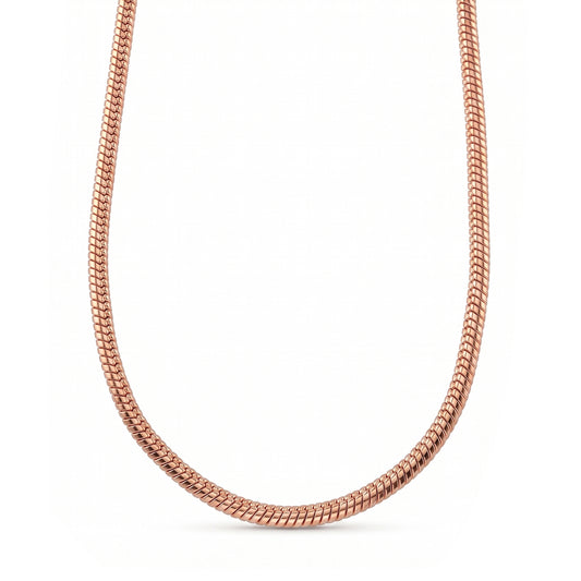 Pure Copper chain necklace -Thin sleek simple sober 16 Inch choker length (CNND2880)