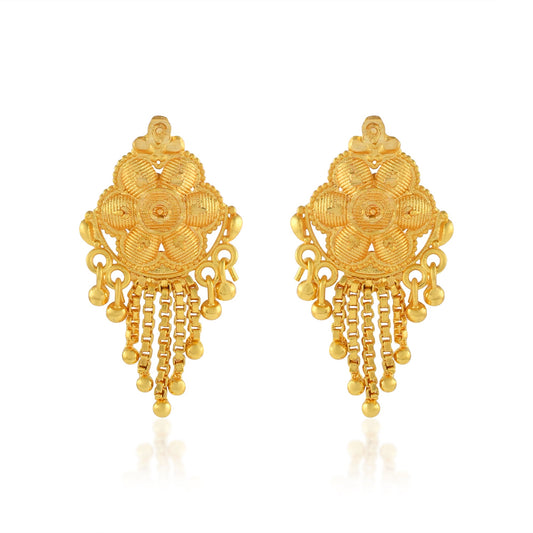 Brass Goldplated Handmade Tassled Stud Earings