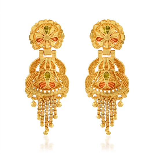 Brass Goldplated Tassled Meenakari women Fashion Earring