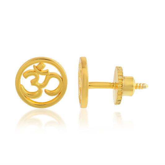Brass 24KT Micron 1 Gram Hindu OM single Earrings (ERDM3714)