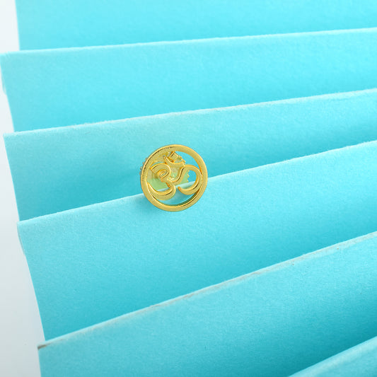 Brass 24KT Micron 1 Gram Hindu OM single Earrings (ERDM3714)