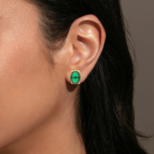 Brazilian Emerald Stud Earrings for women (ERMA2730)