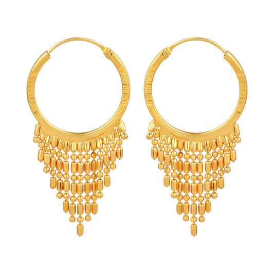 Goldplated Brass Hoop cum Dangler Fashion earrings Women