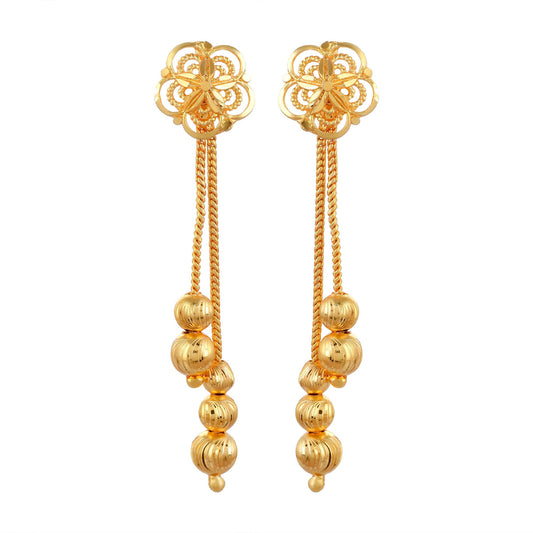 Brass Micron Goldplating Multipurpose floral Stud cum Dangler Fashion Earrings