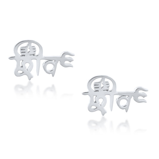 Pure 0.999 Silver SHIV earrings Unisex (ERSC5158)
