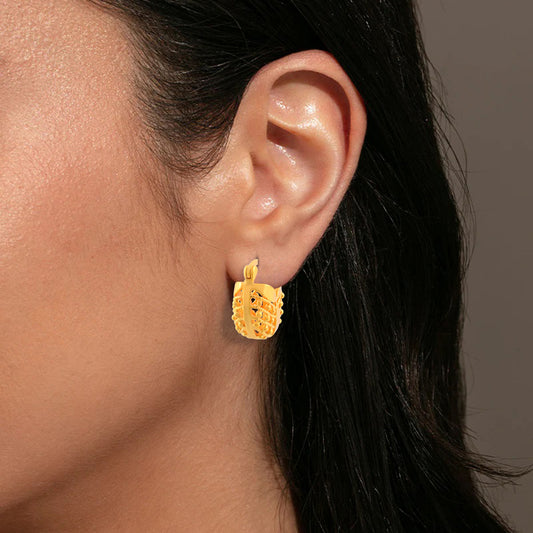 Brass Micron 1 Gram Gold Traditional Earrings Women (ERSV1191)