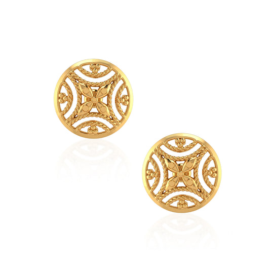 Bras 22Kt Micron Go (ld plated Intricate Filigree handmade Stud Earrings tops (ERSV1762)
