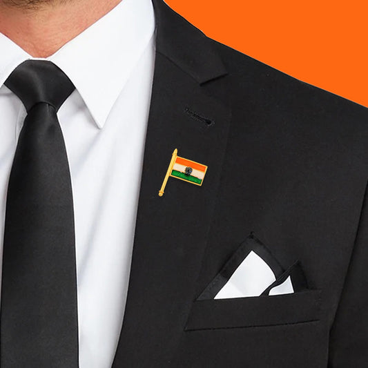 Brass Gold plated Indian Flag Lapel Pin/Brooch/Badge (SPKL7756)