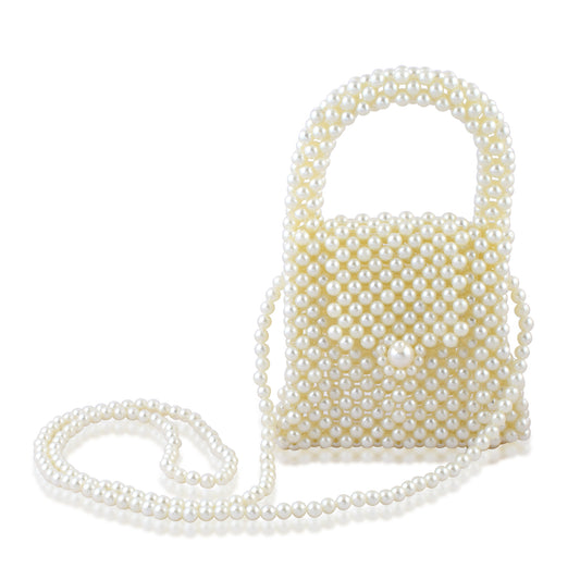 Imitation Pearls, handmade side shoulder handbag (HBSC5159)