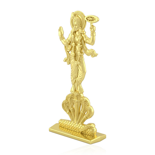 Gold Plated Kaliya Mardan Krishna Idol for Home Decor & Pooja (HDNI8321)